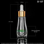 Frasco X 30 ML Gota Casquete Dorado Goma Blanca - Image 2