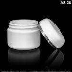 Pote  X 1/2 Onzas Tapa Blanca Cenefa Plata